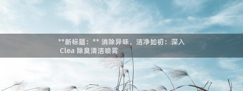 凯时是AG优质运营商：**新标题：** 消除异味，洁净如